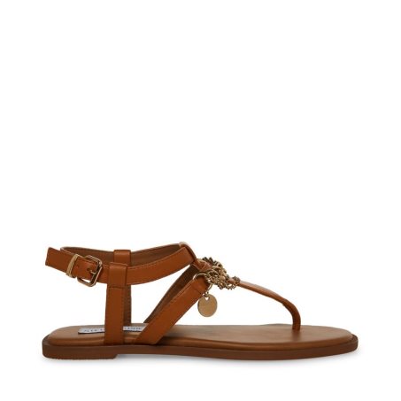 Sandalias Planas Steve Madden Azalia Cuero Mujer Marrones | ES AL6S29